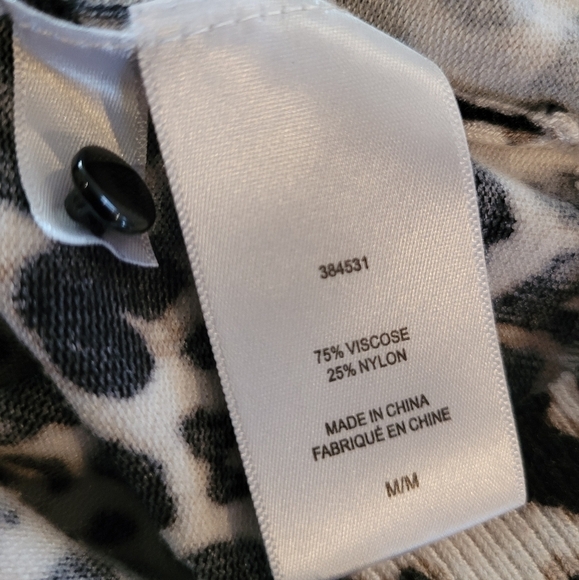 CABLE AND GAUGE Animal Print Cardigan, Size Medium - Picture 13 of 15